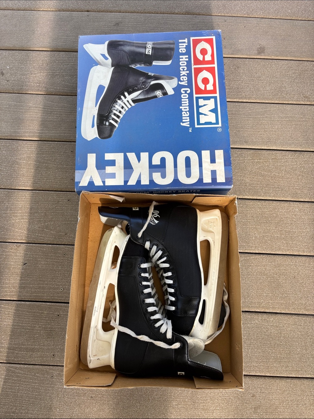 CCM Black and White Ice Hockey Skates with Box